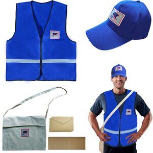 7999 5pcs Postman Career Costume Kit Mailman Costume Cosplay